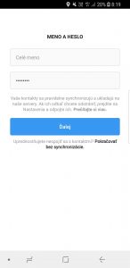 Instagram registrácia screen